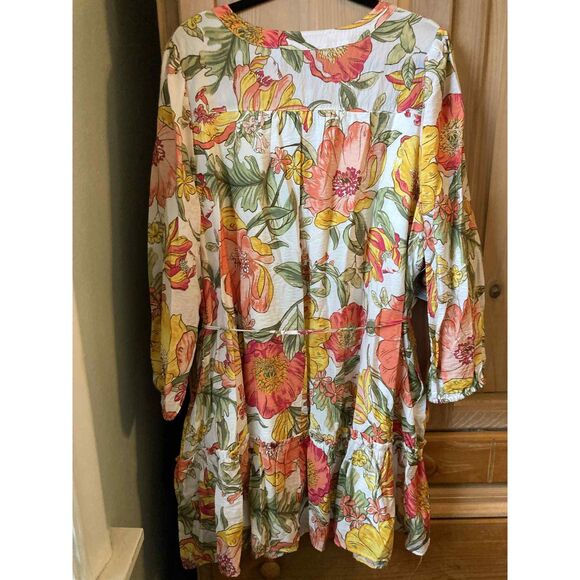 Lane Bryant | NWT Pintuck Detail Floral Long Sleeve Mini Dress | Size 24P - Picture 6 of 7